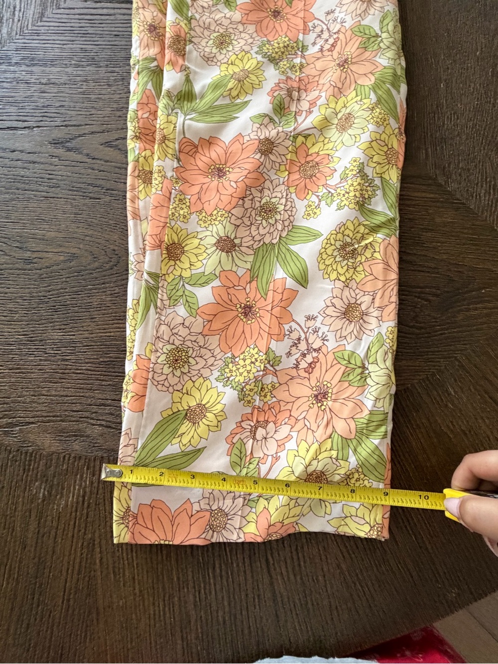 J. Crew Silk Wide-Leg Floral Trousers with Peach & Yellow Blooms - Picture 3 of 5